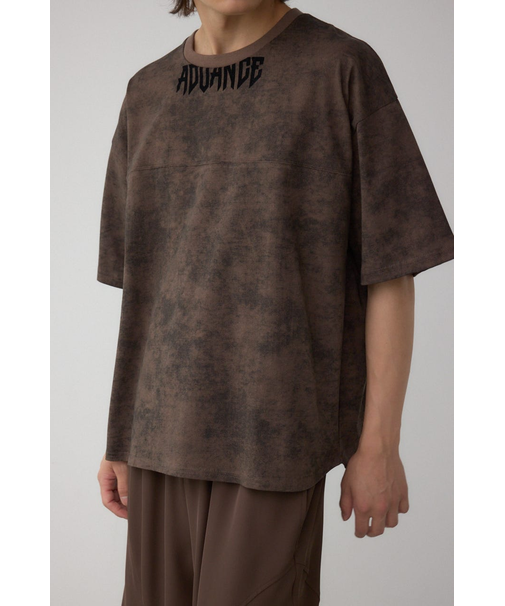 ムラ柄ロゴプリントTシャツ