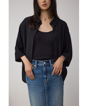 楊柳タックヘムコクーンシャツ