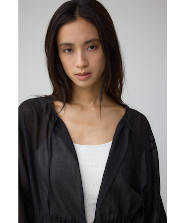 前後2WAY5分袖前リボンブラウス