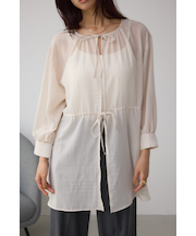 前後2WAY5分袖前リボンブラウス