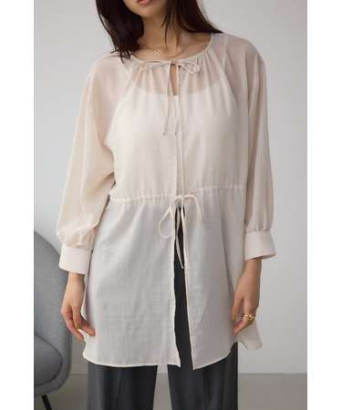 前後2WAY5分袖前リボンブラウス