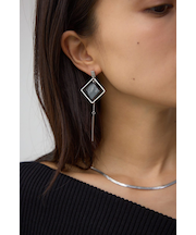 アクリル×メタルアシンメトリーピアス