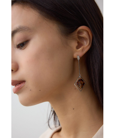 アクリル×メタルアシンメトリーピアス