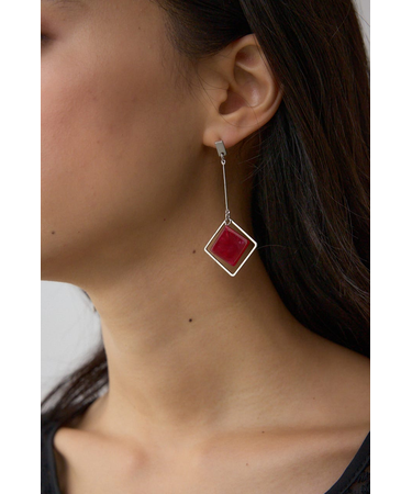 アクリル×メタルアシンメトリーピアス