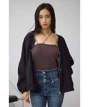 ノーカラーシアーブルゾン