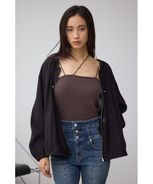 ノーカラーシアーブルゾン