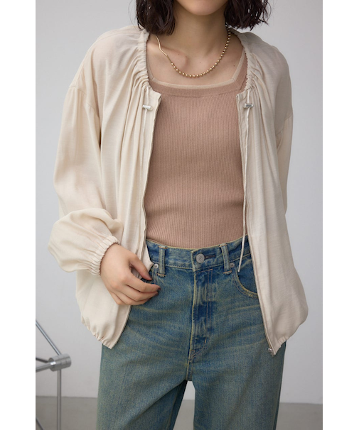 ノーカラーシアーブルゾン