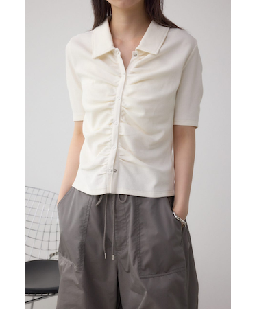 フロントギャザーポロトップス