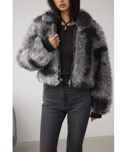 【堀田茜さん着用アイテム】カーリーボアショートブルゾン