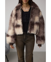 【堀田茜さん着用アイテム】カーリーボアショートブルゾン