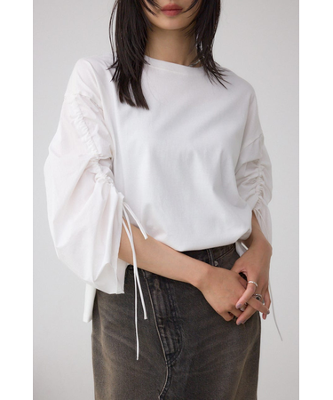 ギャザースリーブカットトップス