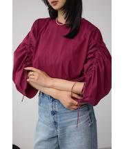 ギャザースリーブカットトップス