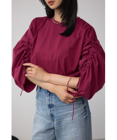 ギャザースリーブカットトップス