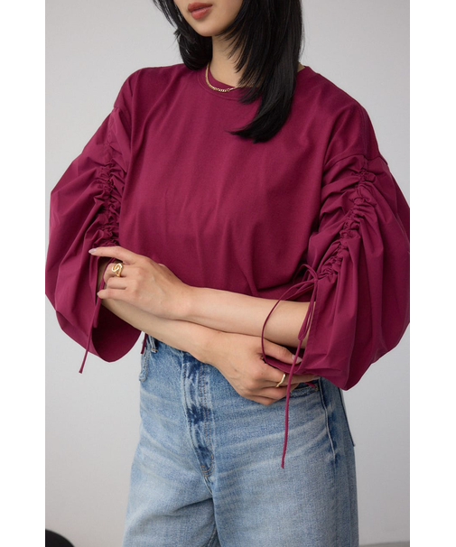 ギャザースリーブカットトップス