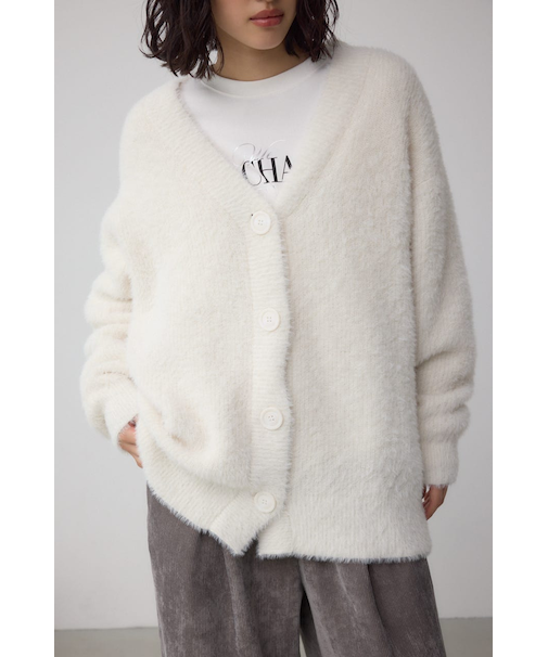 【堀田茜さん着用アイテム】モヘヤライクニットカーディガン