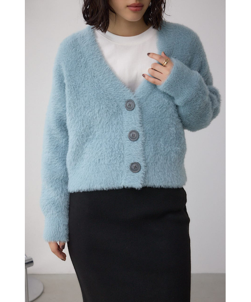 【堀田茜さん着用アイテム】モヘヤライクニットカーディガン