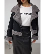 【堀田茜さん着用アイテム】フェイクレザー／スエード フェイクムートンジャケット