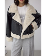 【堀田茜さん着用アイテム】フェイクレザー/スエード フェイクムートンジャケット