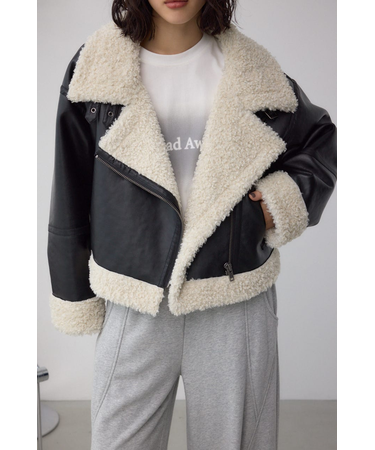 【堀田茜さん着用アイテム】フェイクレザー/スエード フェイクムートンジャケット