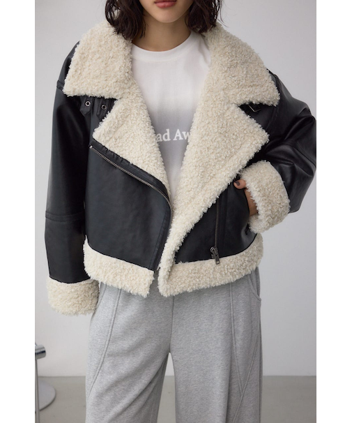 【堀田茜さん着用アイテム】フェイクレザー/スエード フェイクムートンジャケット