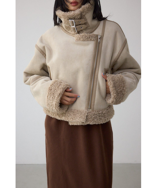 【堀田茜さん着用アイテム】フェイクレザー／スエード フェイクムートンジャケット