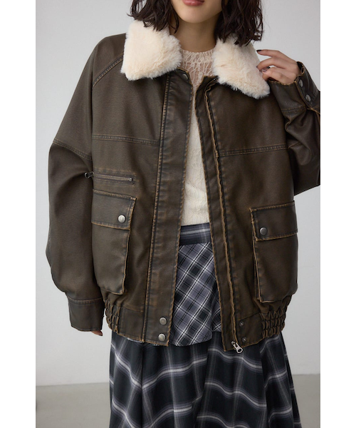 【即完売】AZUL BY MOUSSY アズールバイマウジー　革ジャン　裏ボア 公式】AZUL BY MOUSSYのフェイクレザー|アウター(ジャケット