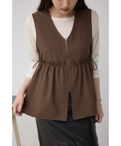 ジップペプラムサイドドロストベスト｜アズールバイマウジーの通販