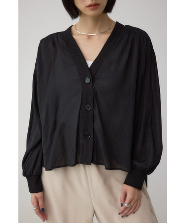 リブ付きシャツカーディガン