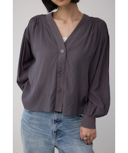 リブ付きシャツカーディガン