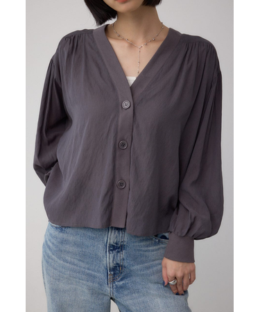 リブ付きシャツカーディガン