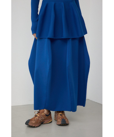 【PLUS】コクーンパターンニットスカート