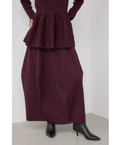 【PLUS】コクーンパターンニットスカート