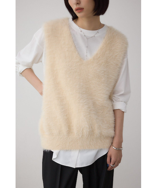 シャギーニットベスト