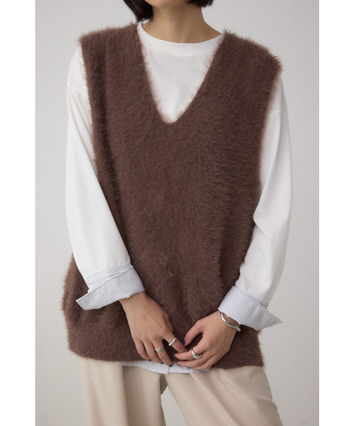 シャギーニットベスト