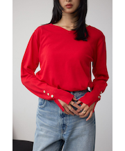 格上げ 2WAYボタンデザインニット