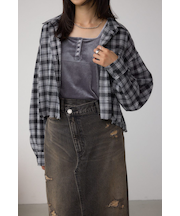 【着丈バリエ】アソートフリンジチェックシャツ