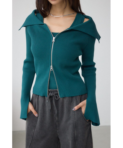 【堀田茜さん着用アイテム】ジップアンサンブルニット