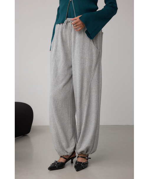 【堀田茜さん着用アイテム】切り替えデザインスウェットワイドパンツ