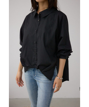 タックヘム長袖コクーンシャツ