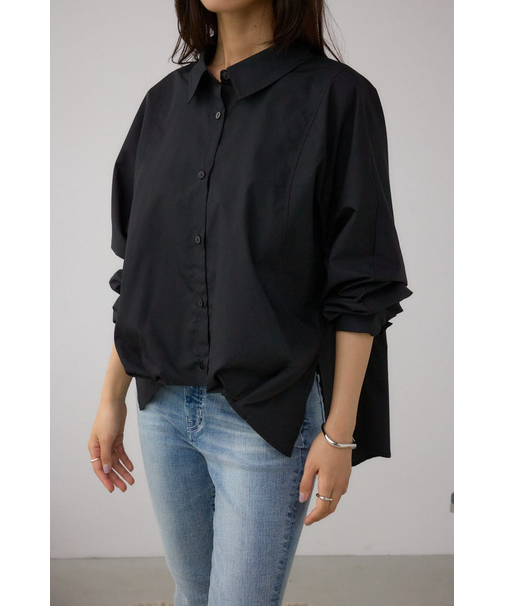 タックヘム長袖コクーンシャツ