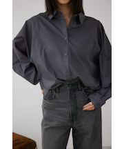 タックヘム長袖コクーンシャツ