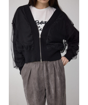 チュールドッキングニットカーディガン