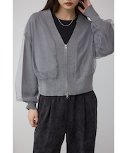 チュールドッキングニットカーディガン