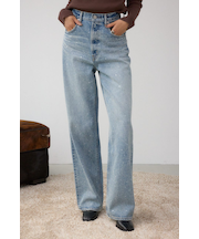 AZUL DENIM ラインストーンワイドデニム