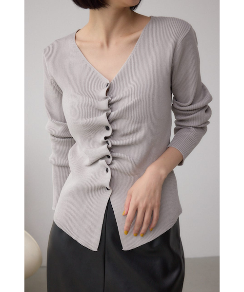 まゆ mame kurogouchi(マメクロゴウチ) 24SSShirring Jersey Jacquard