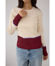 ラメバイカラーニットトップス