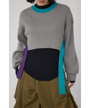 【PLUS】パネルドレープレイヤードセットニット