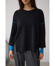 バイカラーカフニット