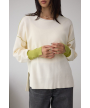 バイカラーカフニット