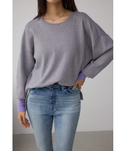 バイカラーカフニット